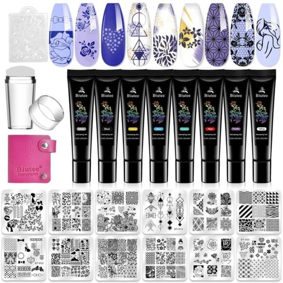 Nail Stamper Kit Nail Art Stamping Plate Set Stamping Nail PolishGel Stamp Plate